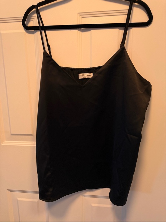Brunette The Label Tops - Everlane Black Silk Cami with V-Neck and Adjustable Straps